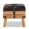 Baxton Studio Amena Rustic Transitional Dark Brown PU Leather and Oak Finished Wood Small Storage Ottoman 182-11740-Zoro - alternate 6